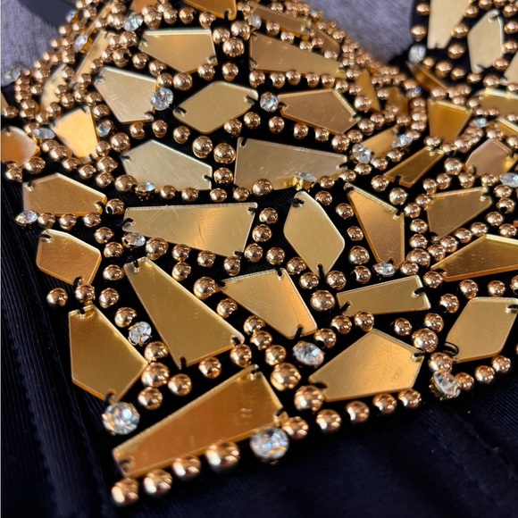 Corset Pearls Rhinestone Sequin Bustier Tops Party Push up Bra, Small - Picture 4 of 8